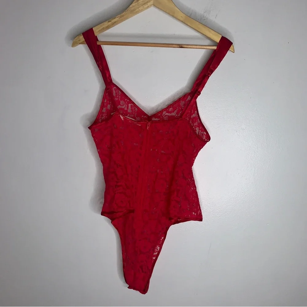 Vintage Victoria’s‎ Secret M Red Lace Teddy/ Bodysuit 1995 CPB52